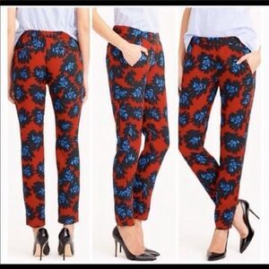 J.Crew Trouser Pants 4 Pull On Firework Floral Tapered Maximalist Career